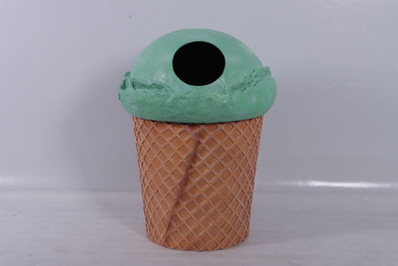 Mint Green Ice Cream Trash Can Over Sized Statue - LM Treasures 