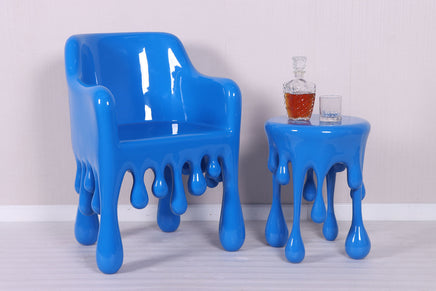 Blue Melting Side Table Dripping Statue - LM Treasures 
