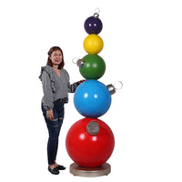 Stacked Colored Christmas Ornaments Statue - LM Treasures 
