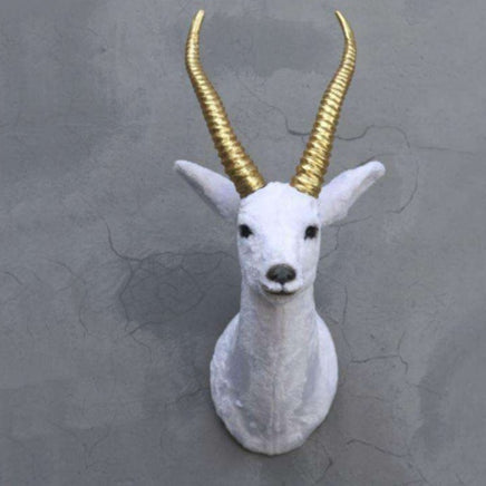 White Gazelle Head Life Size Statue - LM Treasures 