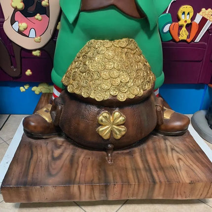 Leprechaun With Gold Saint Patrick's Day Life Size Statue LM Treasures - T