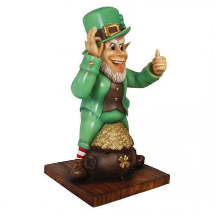 Leprechaun With Gold Saint Patrick's Day Life Size Statue LM Treasures - T