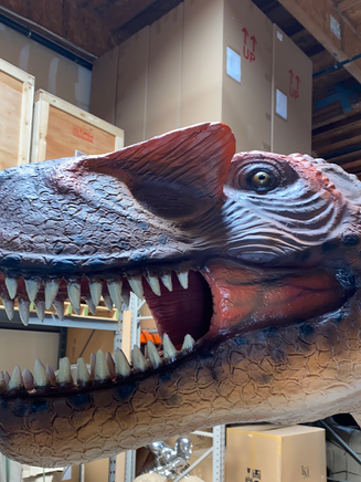 Orange Allosaurus Dinosaur Life Size Statue - LM Treasures 