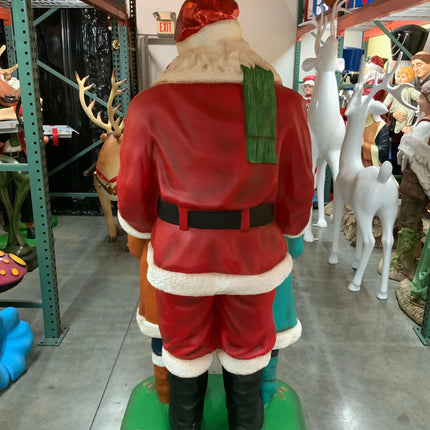 Santa Claus With Children Life Size Christmas Statue LM Treasures - A