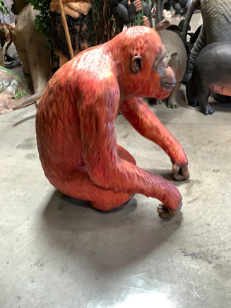 Male Orangutan Sitting Life Size Statue - LM Treasures 