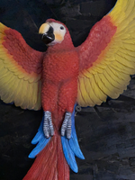 Flying Macaw Parrot Wall Decor Statue - LM Treasures 