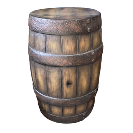 Old Small Resin Barrel Statue - LM Treasures 