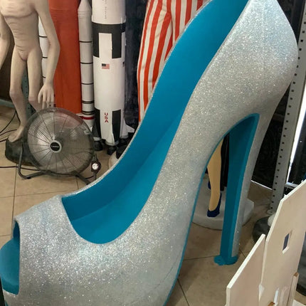 Blue Stiletto High Heel Shoe Over Sized Statue LM Treasures - H
