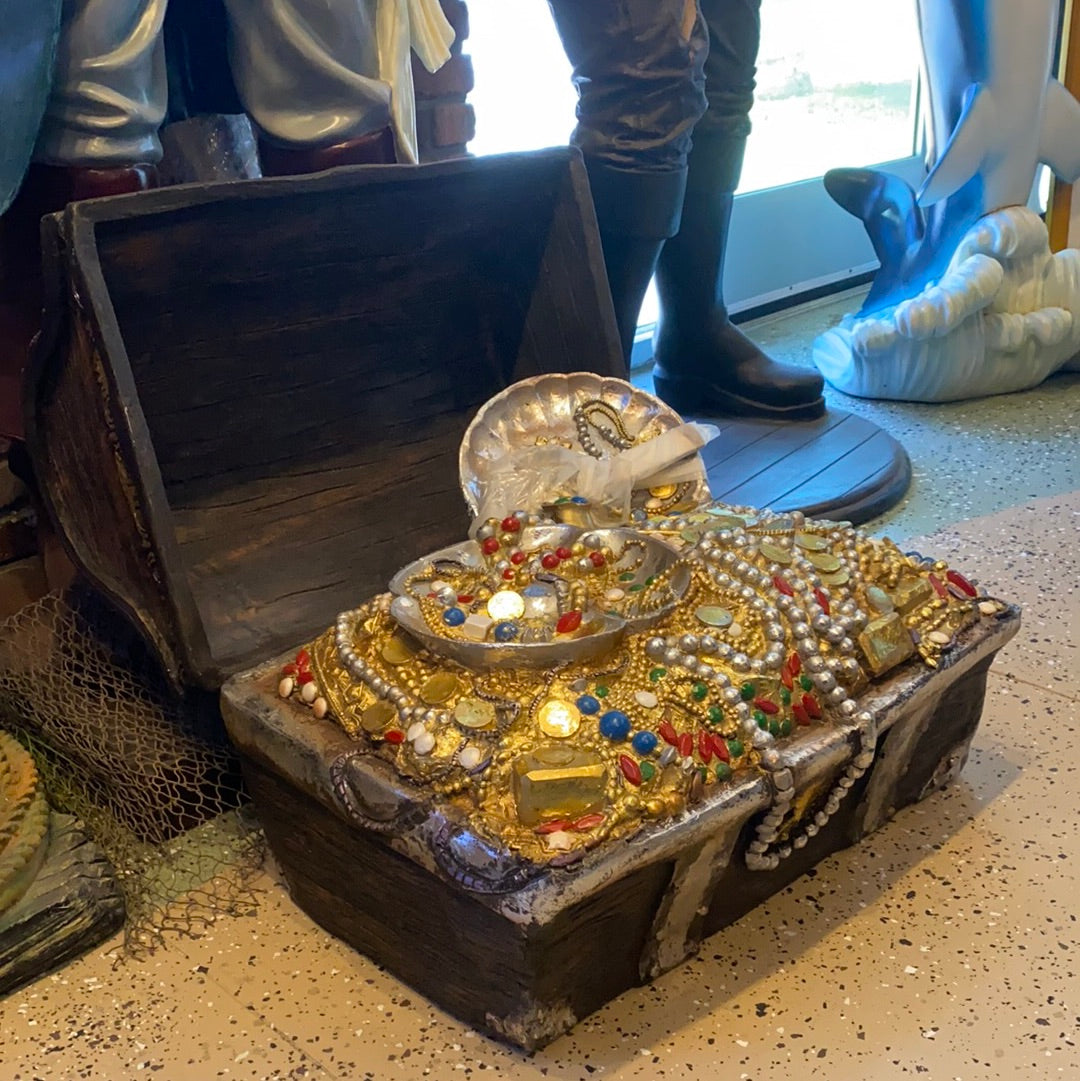 Large Opened Treasure Chest Life Size Statue LM Treasures