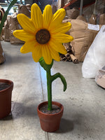 Small Yellow Sunflower In Pot Flower Statue - LM Treasures 