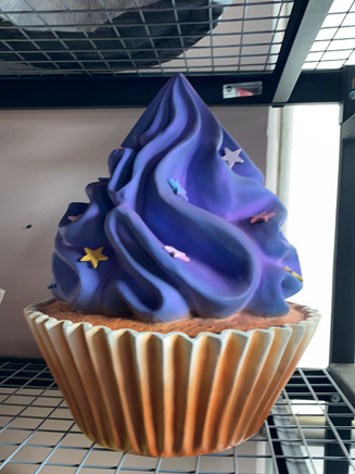 Purple Cupcake With Stars Over Sized Statue - LM Treasures 