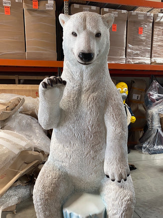 Polar Bear Chair Photo Op Statue - LM Treasures 