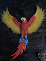 Flying Macaw Parrot Wall Decor Statue - LM Treasures 