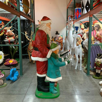 Santa Claus With Children Life Size Christmas Statue LM Treasures - A