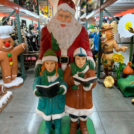 Santa Claus With Children Life Size Christmas Statue LM Treasures - A