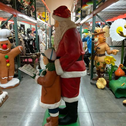 Santa Claus With Children Life Size Christmas Statue LM Treasures - A