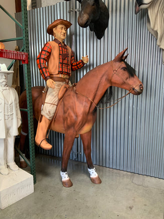 Cowboy on Horse Life Size Statue - LM Treasures 