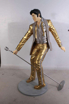 Singer Elvis In Gold Life Size Statue - LM Treasures 