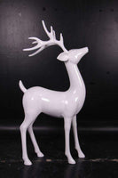 White Reindeer Standing Life Size Statue - LM Treasures 