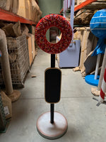 Red Donut Menu Board Statue - LM Treasures 