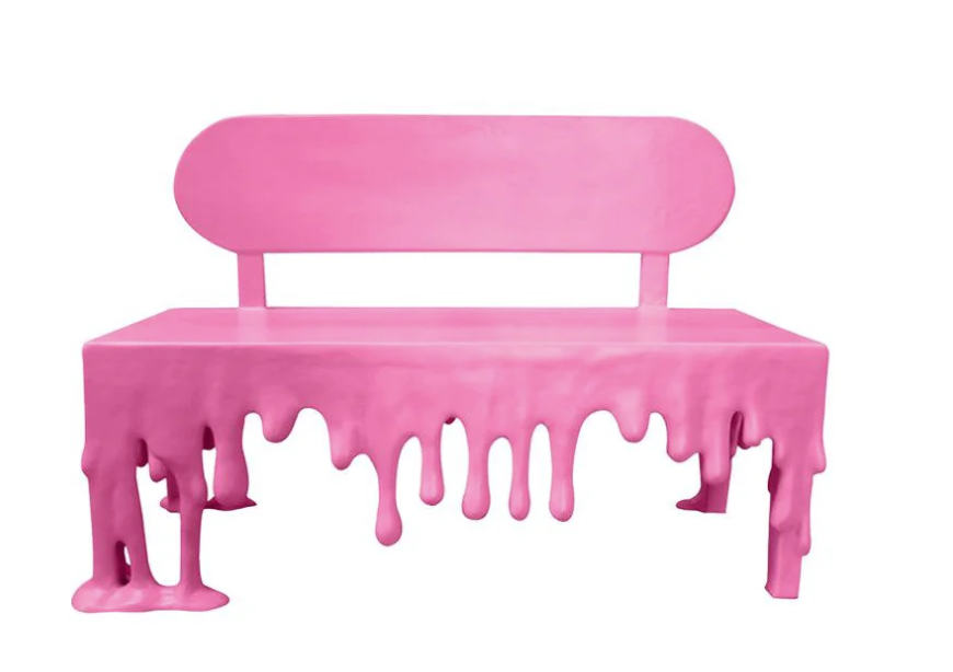 Pink Melting Drip Bench Exclusive — The Ultimate Surreal Bench Décor - LM Treasures