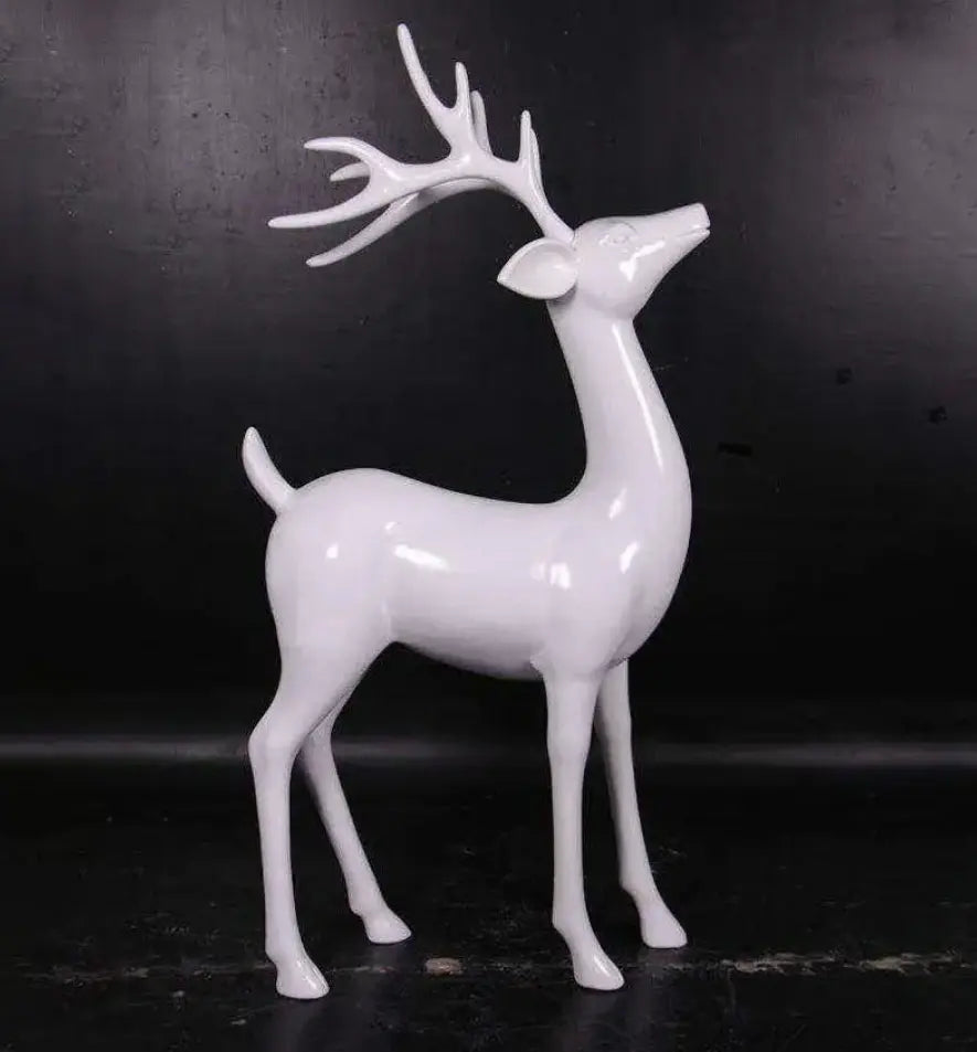 Holiday-Home-Decor-Ideas-Using-Life-Size-White-Reindeer-Statues LM Treasures