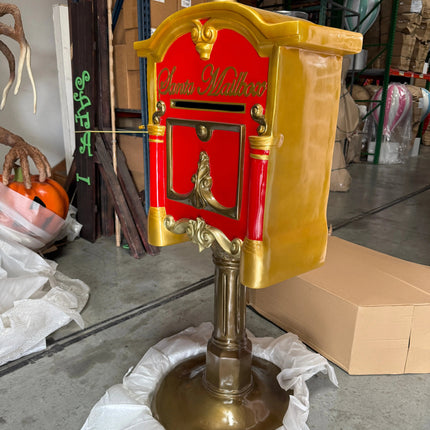 Santa's Mailbox on Stand Life Size Statue LM Treasures - T