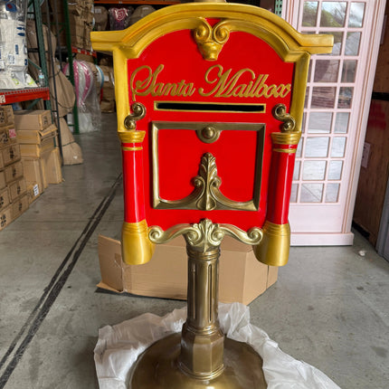 Santa's Mailbox on Stand Life Size Statue LM Treasures - T