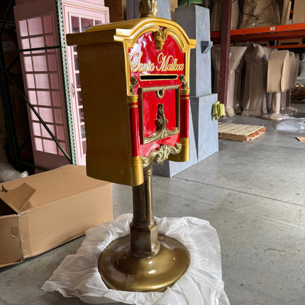 Santa's Mailbox on Stand Life Size Statue LM Treasures - T