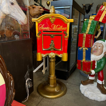 Santa's Mailbox on Stand Life Size Statue LM Treasures - T
