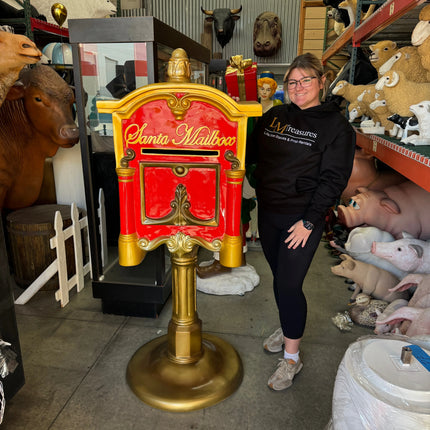 Santa's Mailbox on Stand Life Size Statue LM Treasures - T