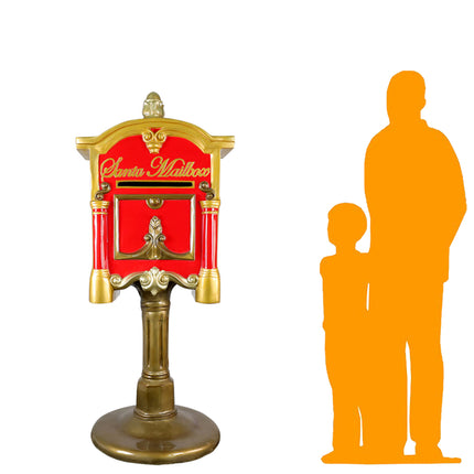 Santa's Mailbox on Stand Life Size Statue