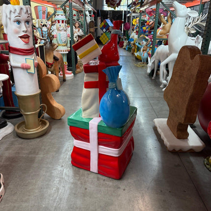 Stacked Christmas Gifts Over Sized Statue