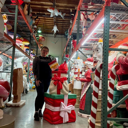 Stacked Christmas Gifts Over Sized Statue