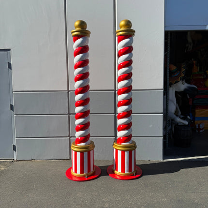Candy Cane Twist Pillar Over Sized Statue LM Treasures - T