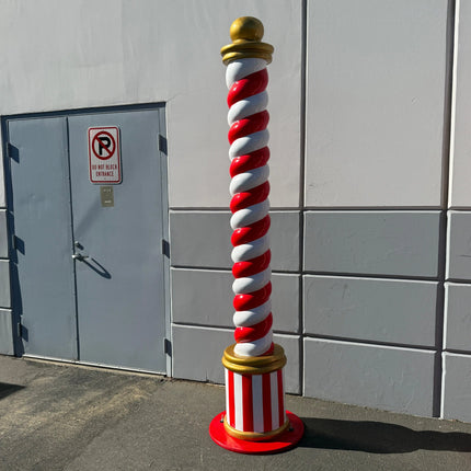 Candy Cane Twist Pillar Over Sized Statue LM Treasures - T