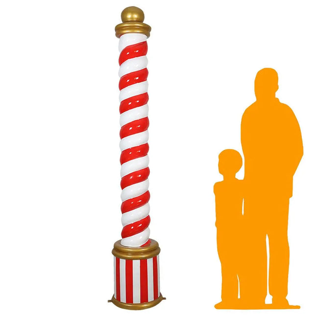 Candy Cane Twist Pillar Over Sized Statue LM Treasures - T