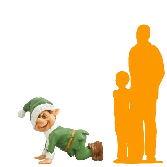 Green Elf Crawling Over Sized Statue LM Treasures - T