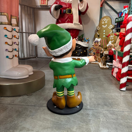 Green Elf Laughing Over Sized Statue