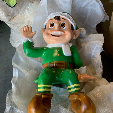 Green Elf Sitting Over Sized Statue