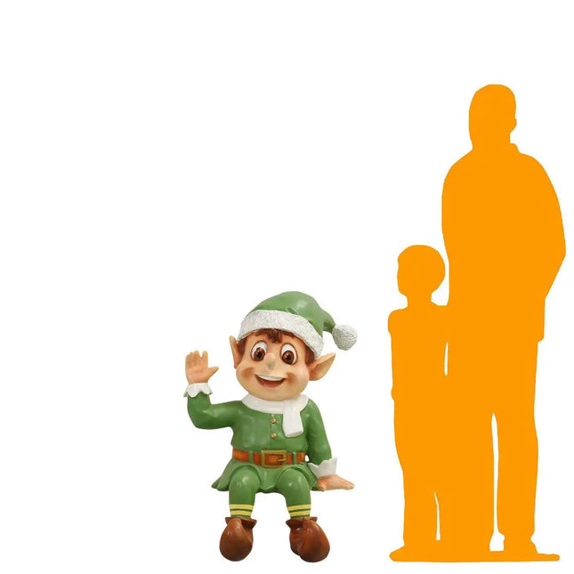 Green Elf Sitting Over Sized Statue LM Treasures - T