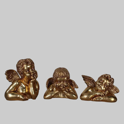 Small Gold Raphael's Angels Set of 3 Statues LM Treasures - H