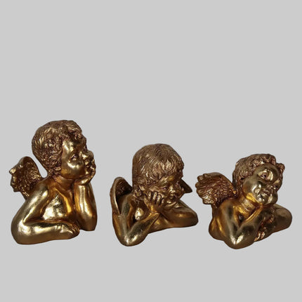 Small Gold Raphael's Angels Set of 3 Statues LM Treasures - H