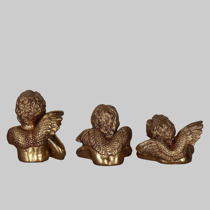 Small Gold Raphael's Angels Set of 3 Statues LM Treasures - H
