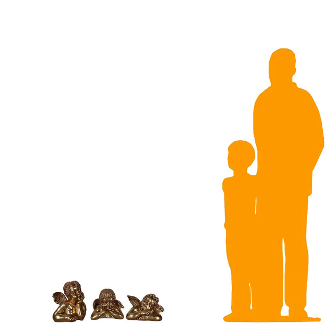 Small Gold Raphael's Angels Set of 3 Statues LM Treasures - H