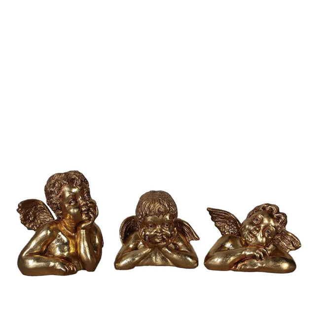 Small Gold Raphael's Angels Set of 3 Statues LM Treasures - H