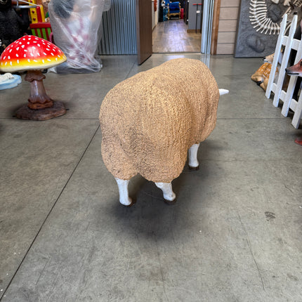 Merino Ewe Sheep Head Down Life Size Statue