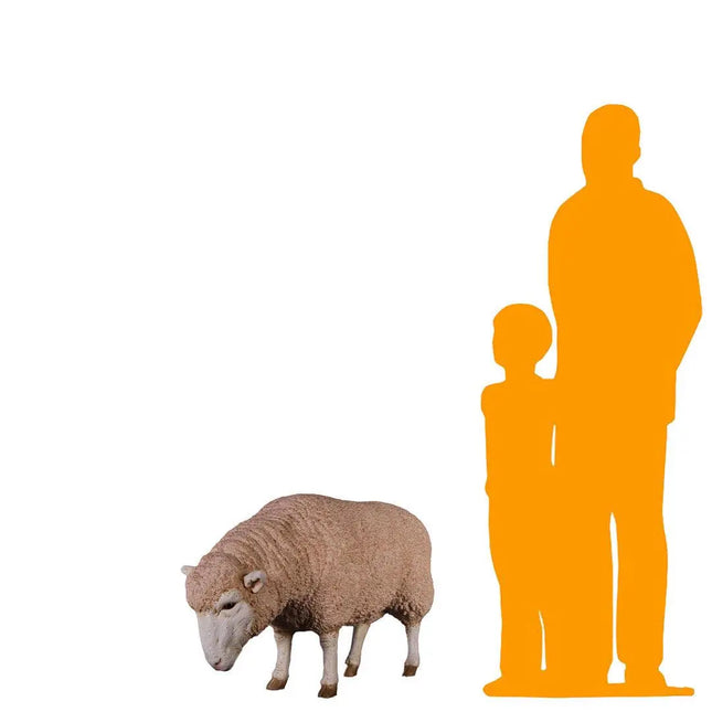 Merino Ewe Sheep Head Down Life Size Statue LM Treasures - H