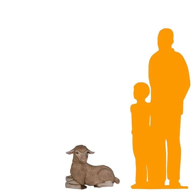 Resting Baby Merino Lamb Life Size Statue LM Treasures - H