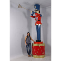 Red And Gold Drum Life Size Statue - LM Treasures 